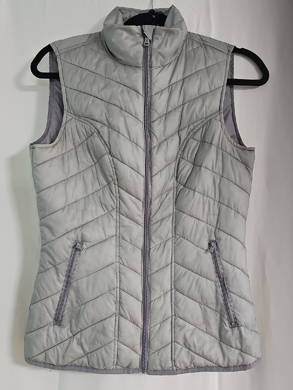 Tek Gear Light Gray Quilted Sleeveless Puffer Vest - Picture 1 of 4